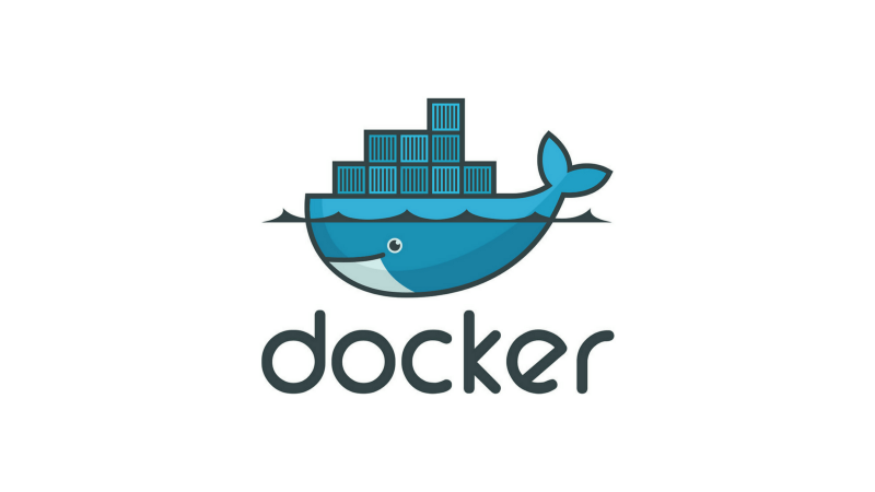 The docker logo, a blue whale with shipping containers on it's back.